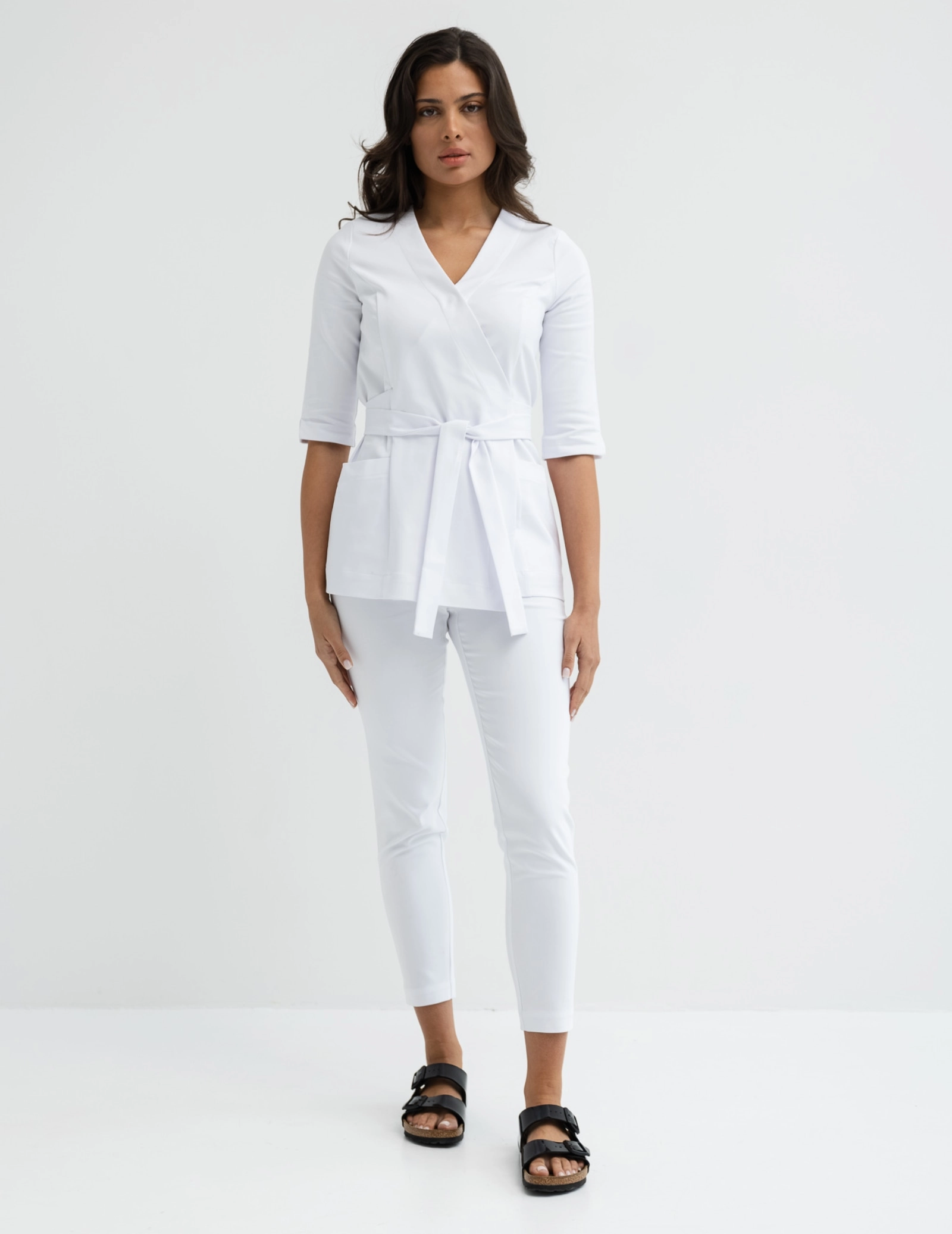 Bluza medyczna wiązana Rosalie™ - WHITE