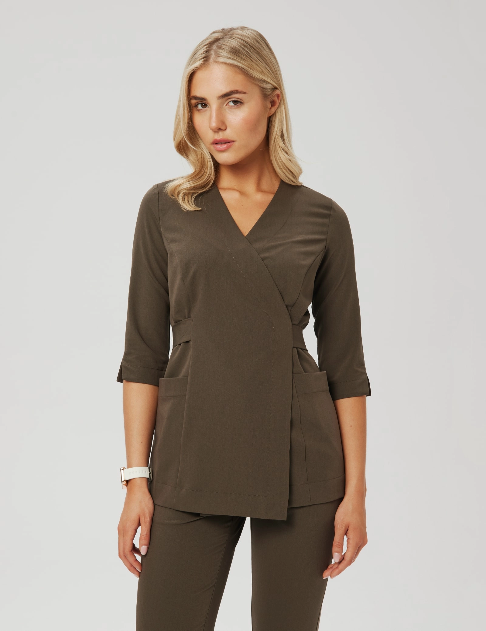 Medizinische Wickelbluse Rosalie - OLIVE NIGHT