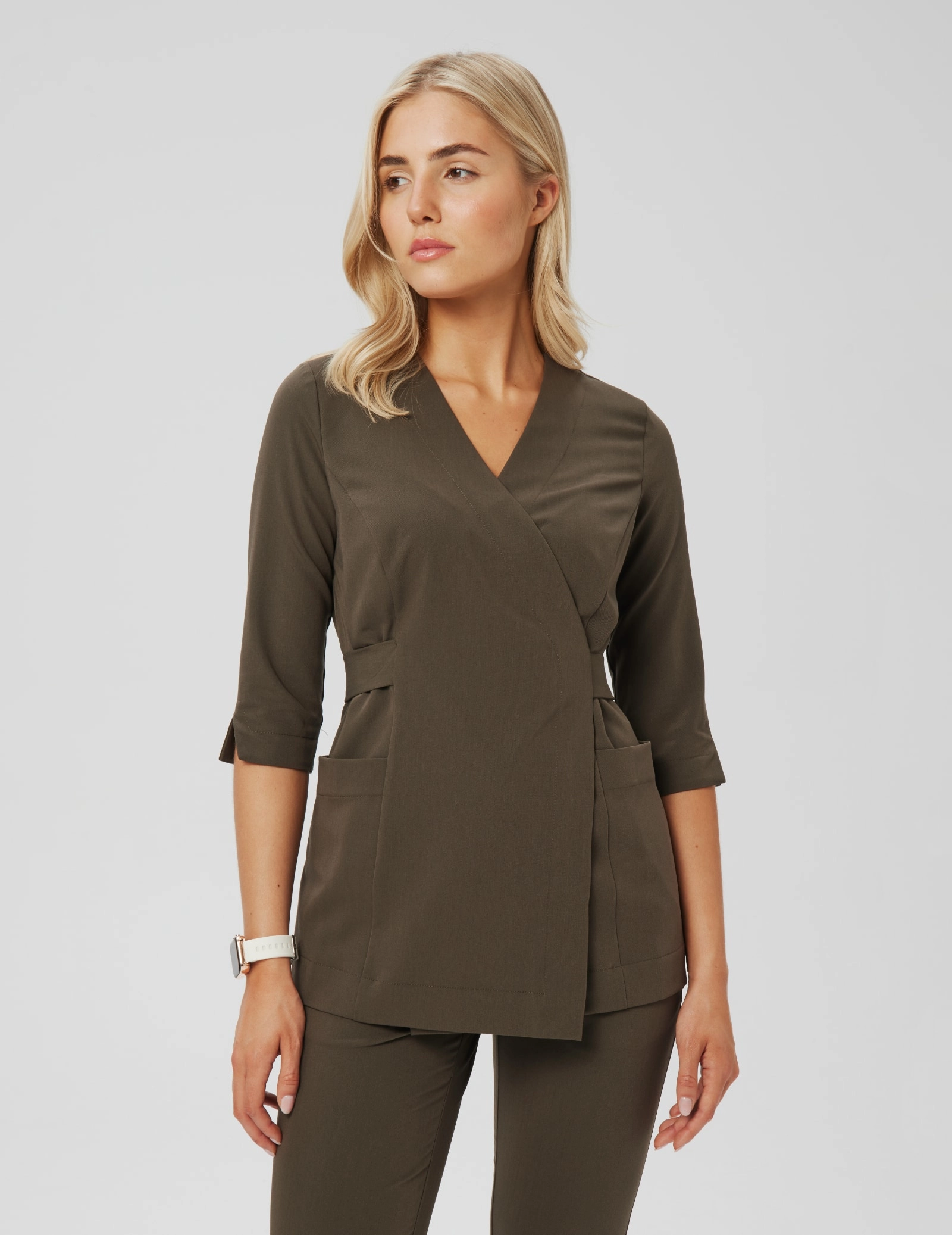 Medizinische Wickelbluse Rosalie - OLIVE NIGHT