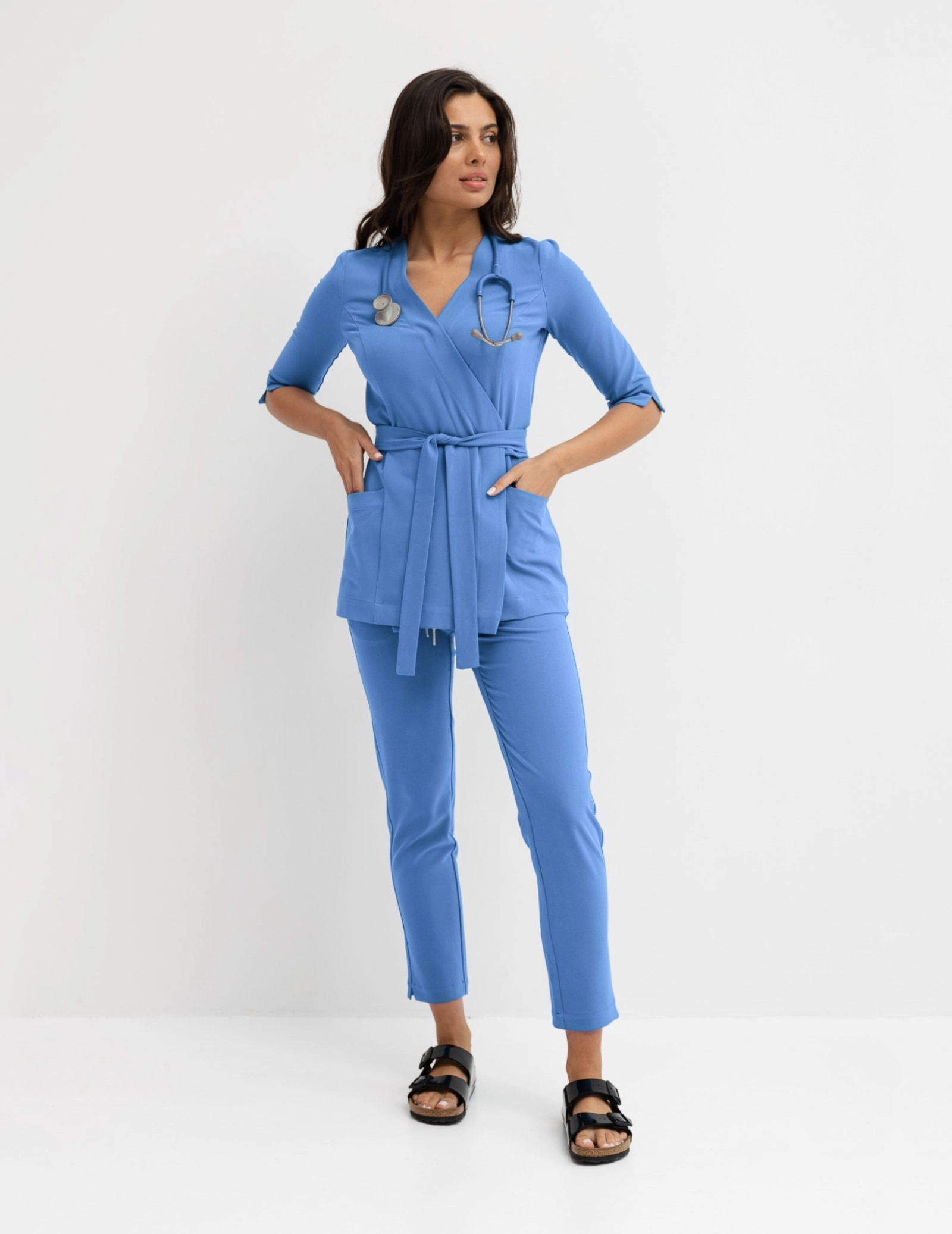 Medizinische Wickelbluse Rosalie - MARINA BLUE