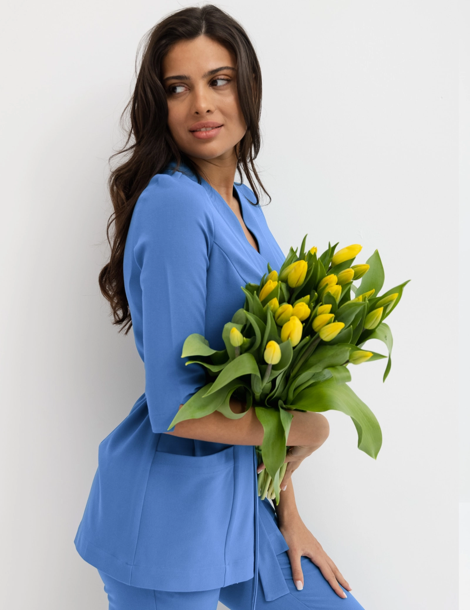 Medizinische Wickelbluse Rosalie - MARINA BLUE