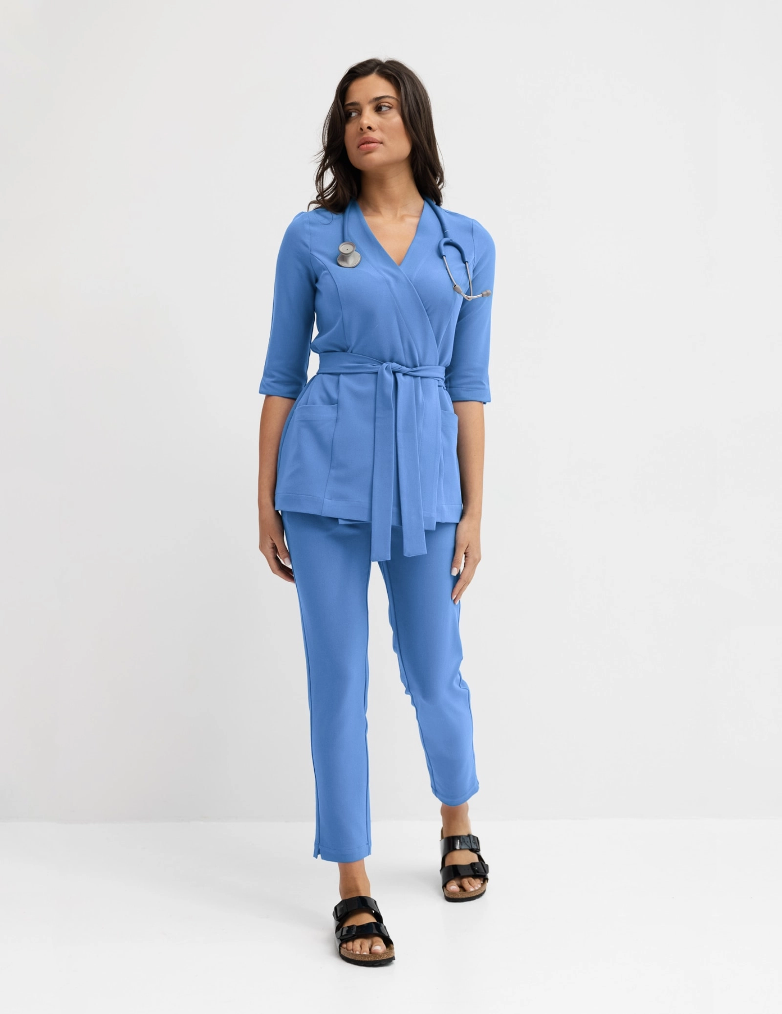 Medizinische Wickelbluse Rosalie - MARINA BLUE