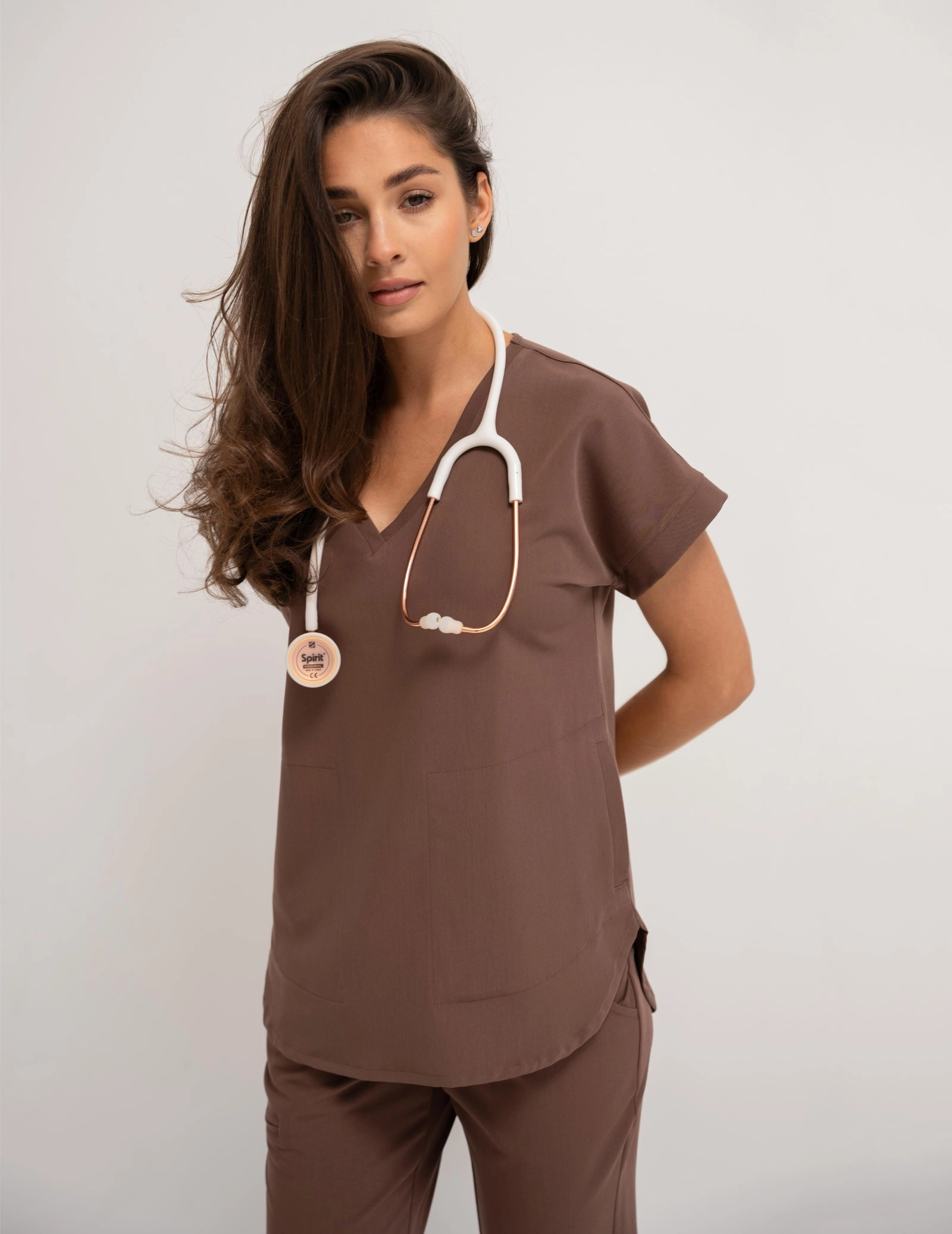 Medizinische Bluse Kendall - MILKY BROWN