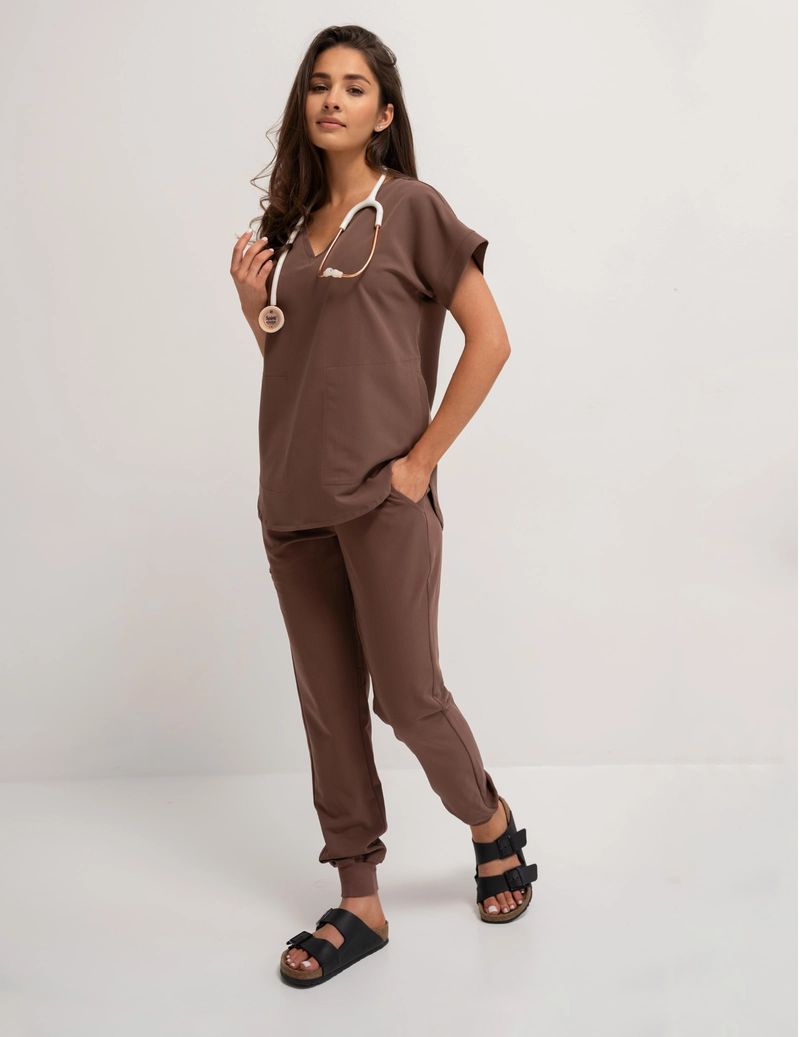 Medizinische Bluse Kendall - MILKY BROWN