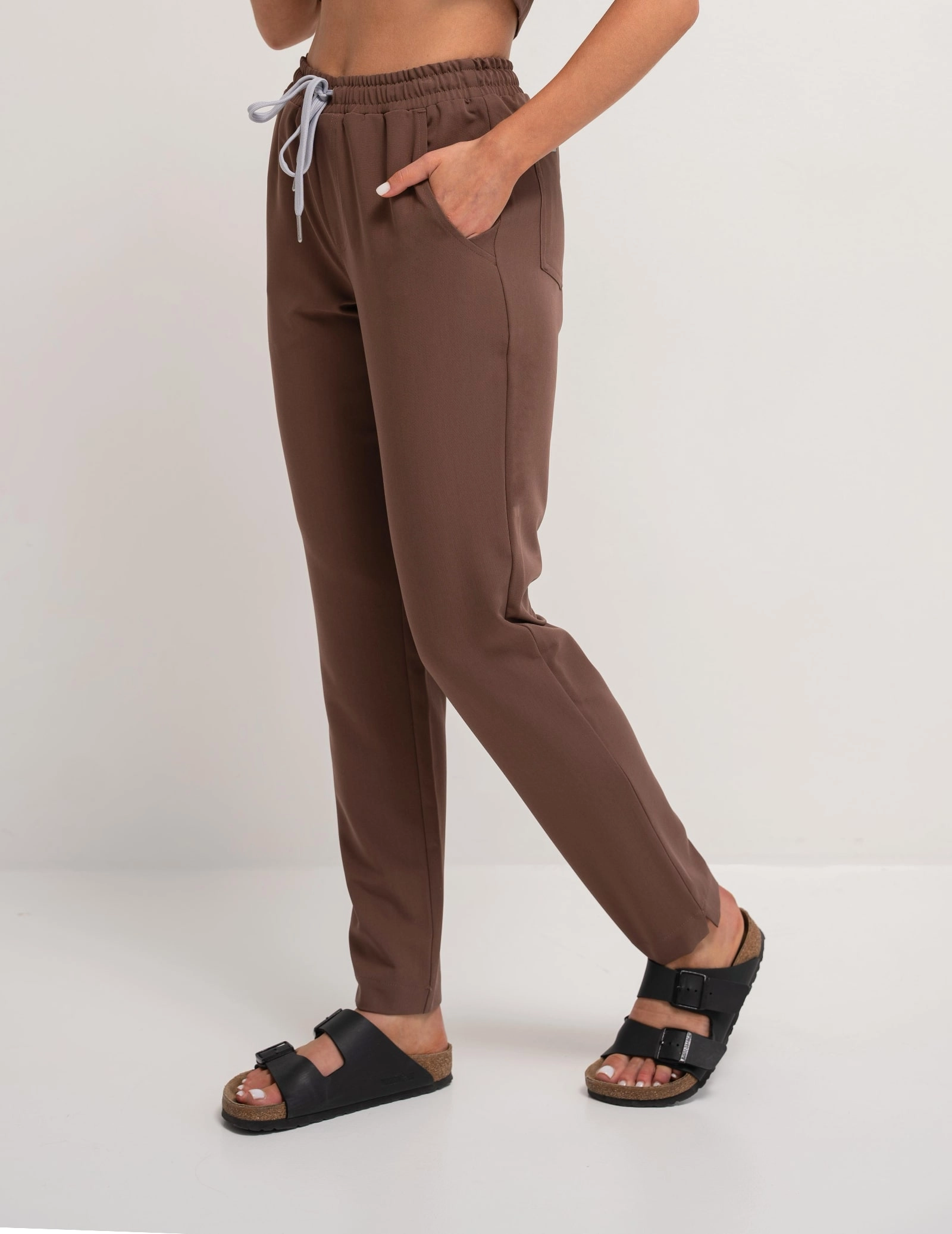 Damen Basic Hose  - MILKY BROWN